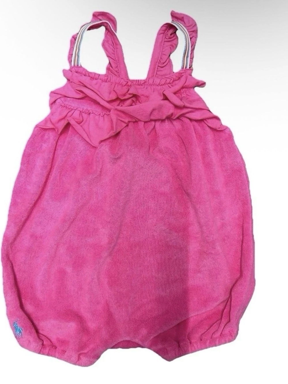 NWT Ralph Lauren Baby Girl Pink Terry Cloth Romper Size 3-6 Months